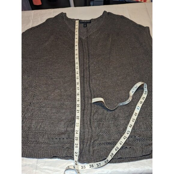 Lane Bryant Gray Sleeveless Sweater Open Knit Crochet Trim Size 14-16 - Picture 10 of 14